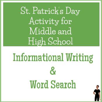 Preview of St. Patrick's Day Activities - Writing and Word Search