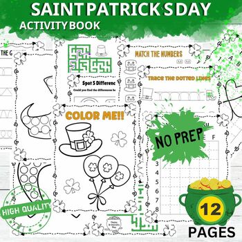 Preview of St. Patrick's Day Activity Book For Kindergarten | Preschoolers