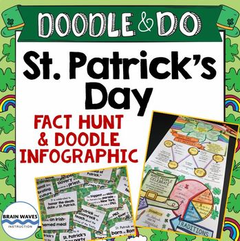 Preview of St. Patrick's Day Activity - Fact Hunt and Doodle Infographic