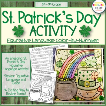 Preview of St. Patrick's Day Activity, Figurative Language, Color by Number