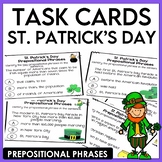 St. Patrick's Day Activity Grammar Task Cards for Preposit