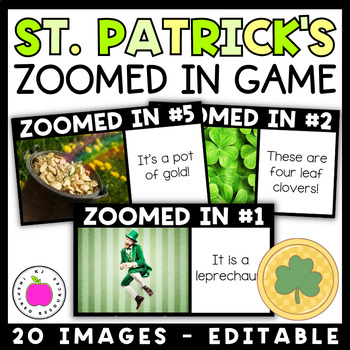 Preview of St. Patrick's Day Activity | Guess the Mystery Zoomed In Picture Digital Game