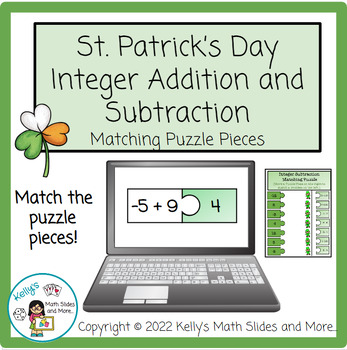 Preview of St. Patrick's Day Activity - Integer Addition and Subtraction Puzzle