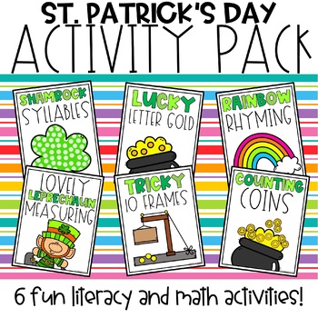 Preview of St. Patrick's Day Activity Pack | March Math and Literacy Activities