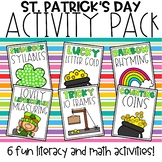 St. Patrick's Day Activity Pack | March Math and Literacy 