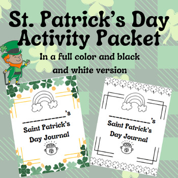 Preview of St. Patricks Day Activity Packet with Coloring Pages, Math, and Writing