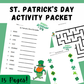 Preview of St. Patrick's Day Activity Packet - Perfect for Early Finishers, Morning Work