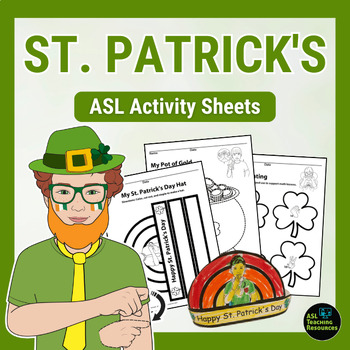 Preview of St. Patrick’s Day Activity Pages ASL Craft Games Writing Numbers Book Companion