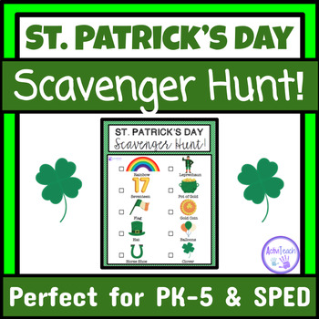 Preview of St. Patrick's Day Activity Scavenger Hunt | Preschool Elementary Special Ed Game