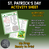 St. Patrick's Day Activity Sheet