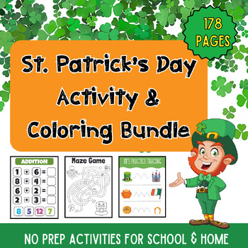 Preview of St.Patrick's Day Activity Sheets : Coloring, Math, ELA, & More- 178 Pages