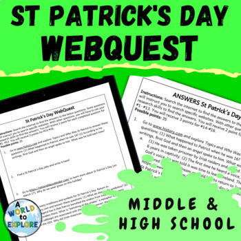 Preview of St Patrick's Day Activity WEBQUEST 