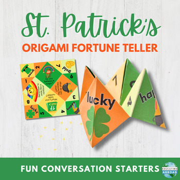 Preview of St Patrick's Day Activity for Conversation Skills | Origami Fortune Teller