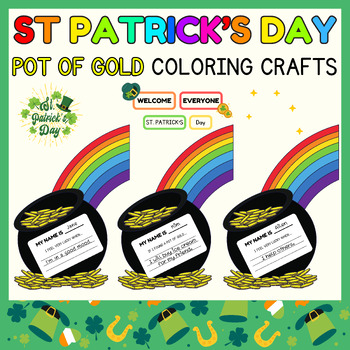 Preview of St. Patrick's Day Activity l Rainbow Bulletin Board l Pot of gold coloring Craft