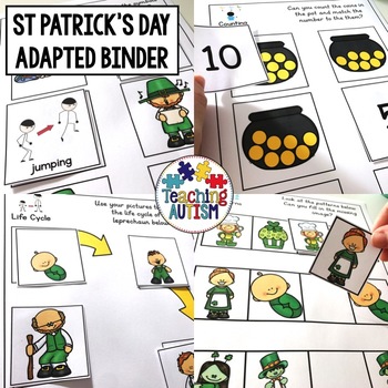 Preview of St Patrick's Day Adapted Binder for Special Education
