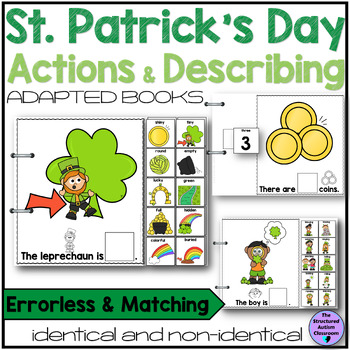 Preview of St. Patrick's Day Adapted Books Actions and Describing Speech Special Education