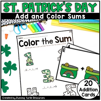 Preview of St. Patrick's Day Add the Room Math Activity, Kindergarten March Addition