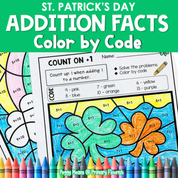 Preview of St. Patrick's Day - Addition - Color-by-Code