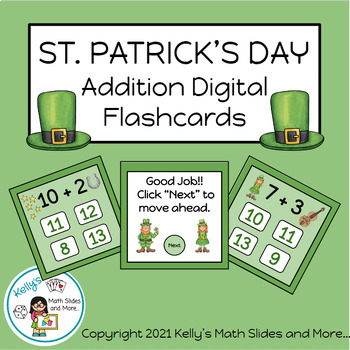 Preview of St. Patrick's Day Addition Flashcard Game - Digital