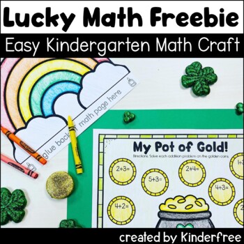 Preview of St. Patrick's Day Addition Kindergarten Math Craft FREEBIE