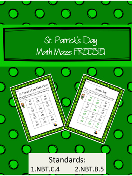 Preview of St. Patrick's Day Addition Maze FREEBIE!