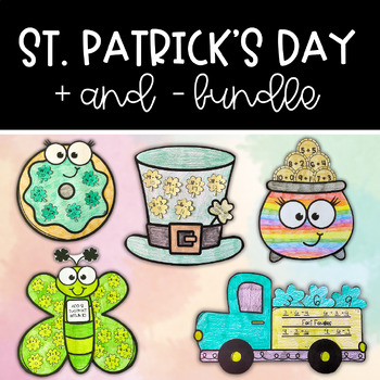 Preview of St. Patrick's Day Addition & Subtraction Math Craft Bundle