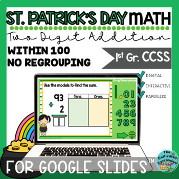 Preview of St. Patrick's Day Addition Within 100 No Regrouping Google Slides™