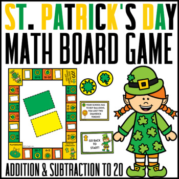 Preview of St. Patrick's Day Addition and Subtraction Board Game