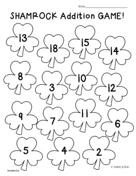 St. Patrick's Day Addition and Subtraction Game - Basic Facts by 4 ...