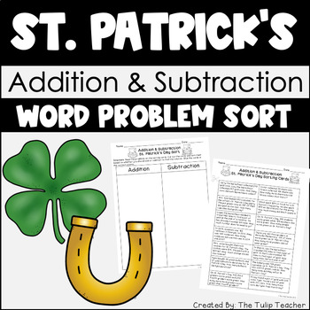 Preview of St. Patrick's Day Addition and Subtraction Word Problem Sort