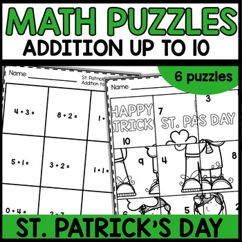 Preview of St. Patrick's Day Addition to 10 Math Puzzles