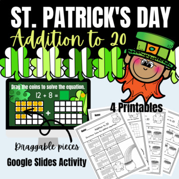 Preview of St. Patrick's Day Addition to 20 with Ten Frames - March Math