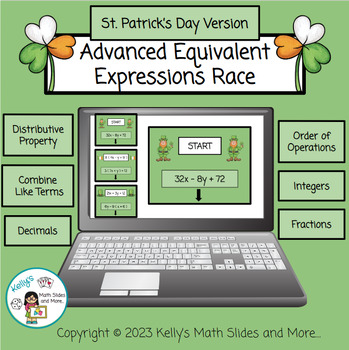 Preview of St. Patrick's Day Advanced Equivalent Expressions Race