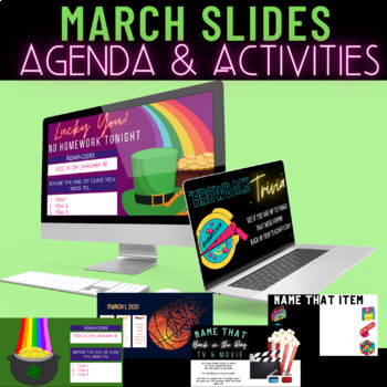 Preview of St. Patrick’s Day Agenda Templates and Interactive Activity Google Slides