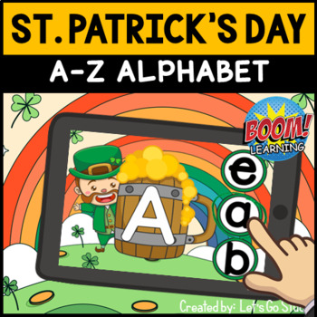 Preview of St. Patrick's Day Alphabet Letter Recognition - BOOM Cards March Matching Letter