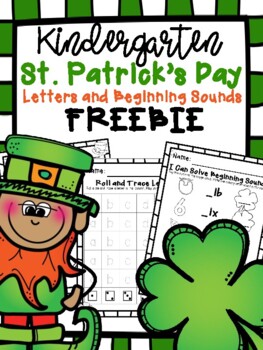 Preview of St. Patrick's Day Alphabet Letters and Beginning Sound FREEBIE (Kindergarten)