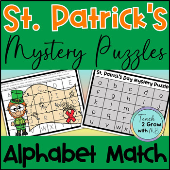 St. Patrick's Day Mystery Picture Puzzles Alphabet Letter Match | TPT