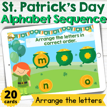 Preview of St. Patrick's Day Alphabet Sequence Boom Cards