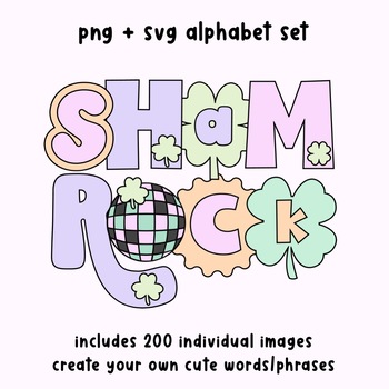 Preview of St. Patrick's Day Alphabet Set - 200 Cute PNG Letters