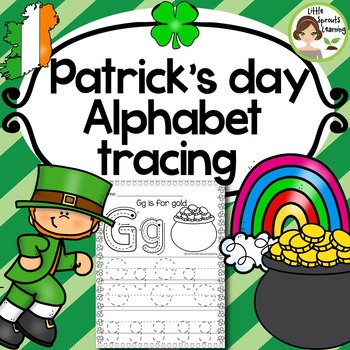 Preview of St. Patrick's Day Alphabet Tracing Practice (Print Handwriting Practice)