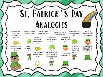 Preview of St. Patrick's Day Analogies