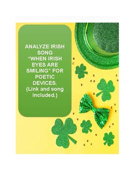 Preview of St. Patrick's Day: Analyze Irish Song "When Irish Eyes are Smiling"