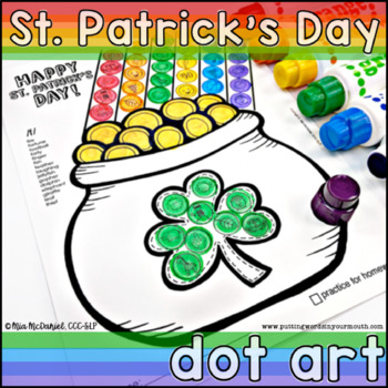 Preview of St. Patrick's Day Articulation Dot Art  |  NO PREP