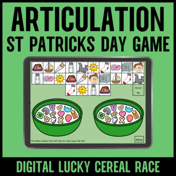 Preview of St Patrick's Day Articulation Game - Lucky Cereal Race