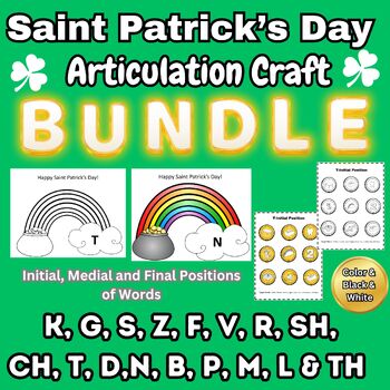 Preview of St. Patrick's Day Articulation Pot of Gold Craft Bundle