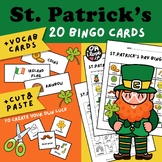 St. Patrick's Day BINGO game | cut and paste| coloring pag