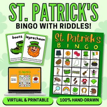 Preview of St. Patrick's Day BINGO with Riddles & Call Cards: Print & Virtual