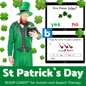 Preview of St Patrick`s Day BOOM CARDS™ Speech Therapy Autism Digital Resource Sped