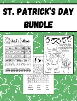 Preview of St. Patrick's Day BUNDLE- Activities and Fun Learning Pages!