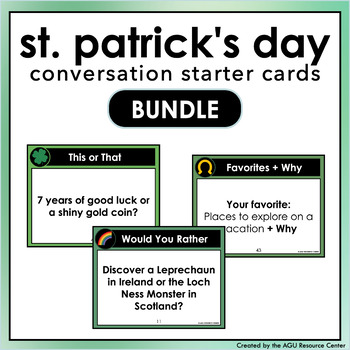 Preview of St. Patrick's Day BUNDLE | Icebreakers | Social Task Cards | Printable